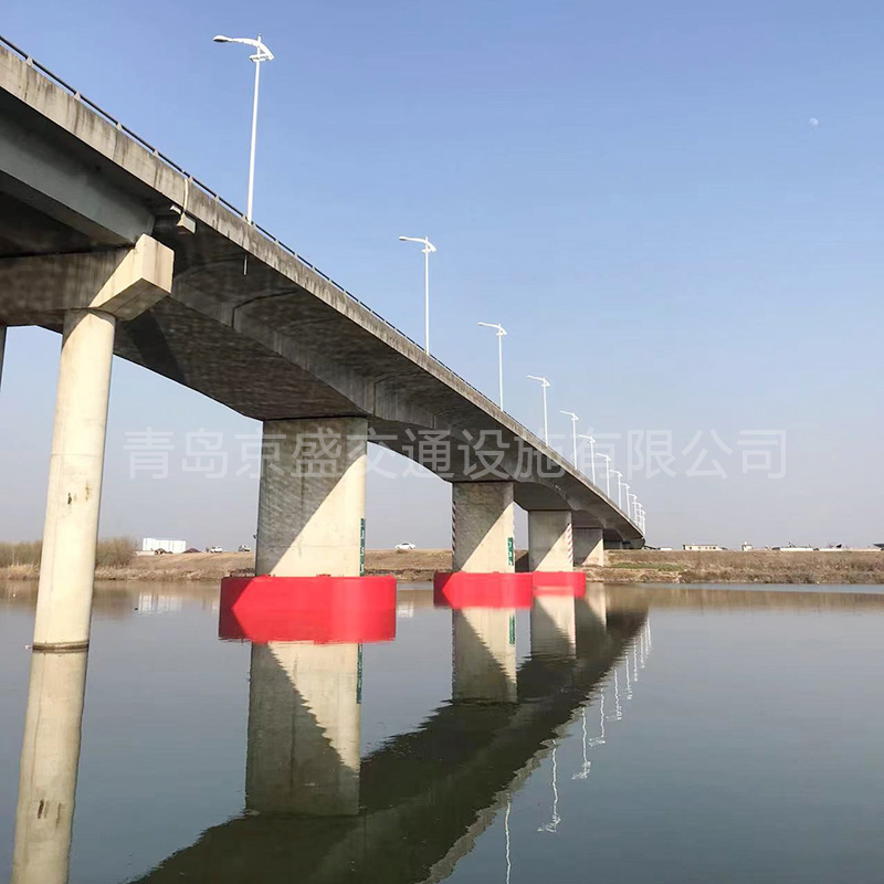 橋梁防撞，橋梁防撞設(shè)施，橋墩防撞，橋墩防撞設(shè)施，防撞護(hù)舷，橋墩防撞護(hù)舷，復(fù)合材料防撞設(shè)施，鋼覆防撞圈設(shè)施，固定式防撞設(shè)施，自浮式鋼覆復(fù)合材料，frp防撞圈，防撞圈-安徽阜陽潁上二橋防撞設(shè)施